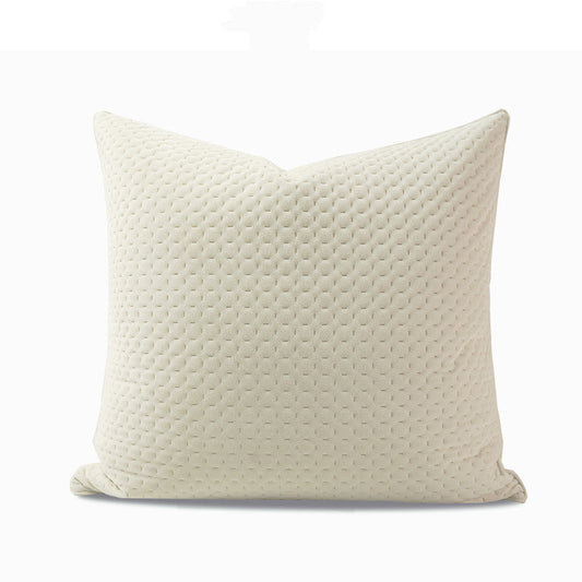 KTX-552083 Milky White Flannel Square Cushion for Bedside and Sofa, Multiple Sizes Available