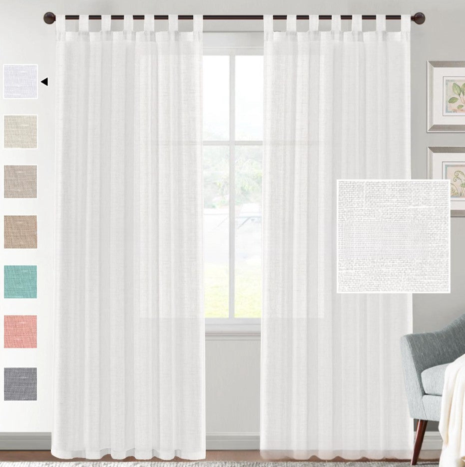 KTX-553107 Transparent Linen Yarn Curtain Window Screen - Semi-Sunshade in Various Colors and Styles