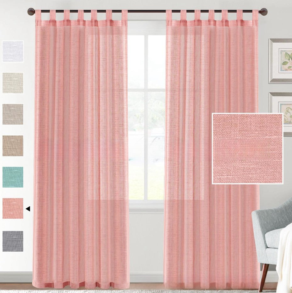 KTX-553107 Transparent Linen Yarn Curtain Window Screen - Semi-Sunshade in Various Colors and Styles