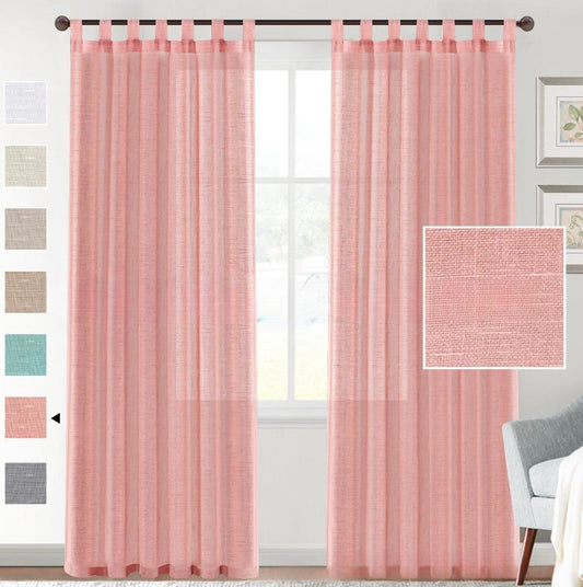 KTX-553107 Transparent Linen Yarn Curtain Window Screen - Semi-Sunshade in Various Colors and Styles
