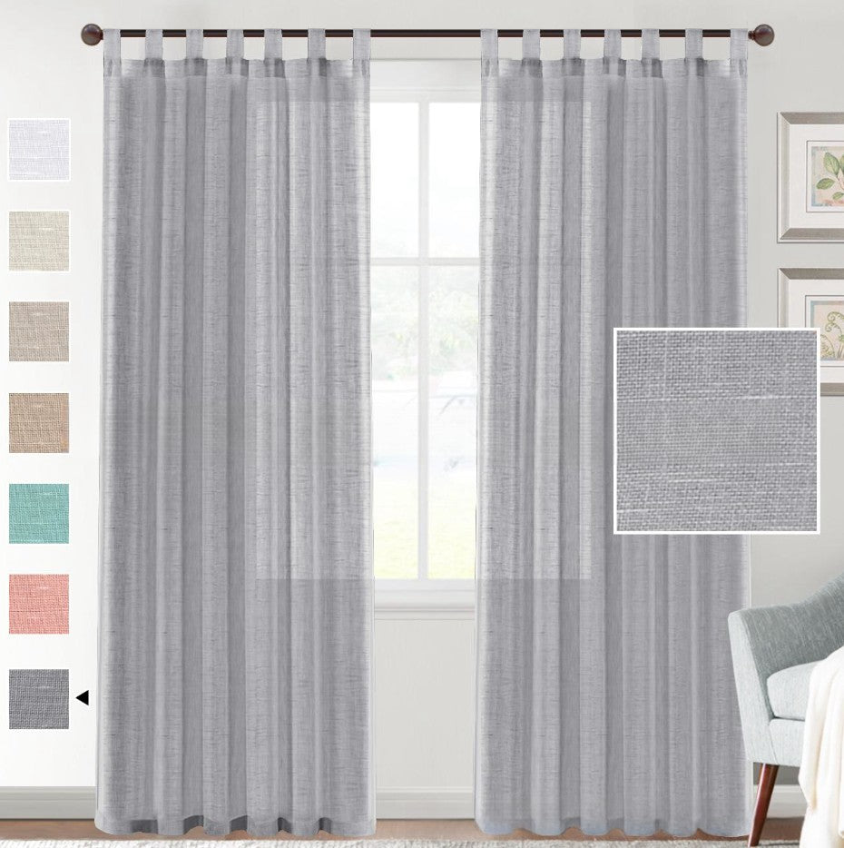 KTX-553107 Transparent Linen Yarn Curtain Window Screen - Semi-Sunshade in Various Colors and Styles