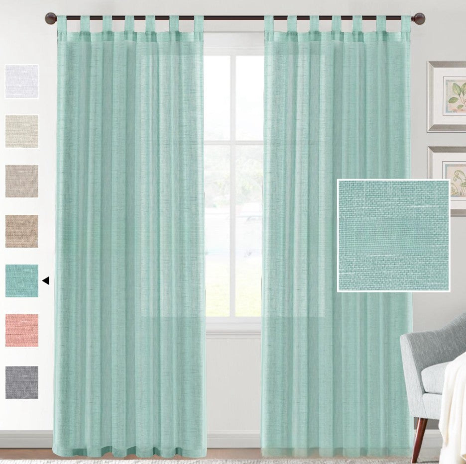 KTX-553107 Transparent Linen Yarn Curtain Window Screen - Semi-Sunshade in Various Colors and Styles
