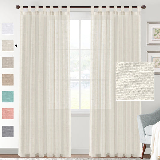 KTX-553107 Transparent Linen Yarn Curtain Window Screen - Semi-Sunshade in Various Colors and Styles