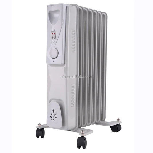 KTX-553171 Oil-Filled Radiator Heater with Adjustable Thermostat and Safety Features, 1500W Power, Portable for Indoor Use