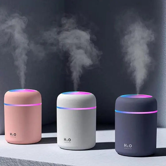 KTX-553747 Portable Mini USB Humidifier with LED Light and Essential Oil Diffuser, 300ml Aroma Spray for Home and Car