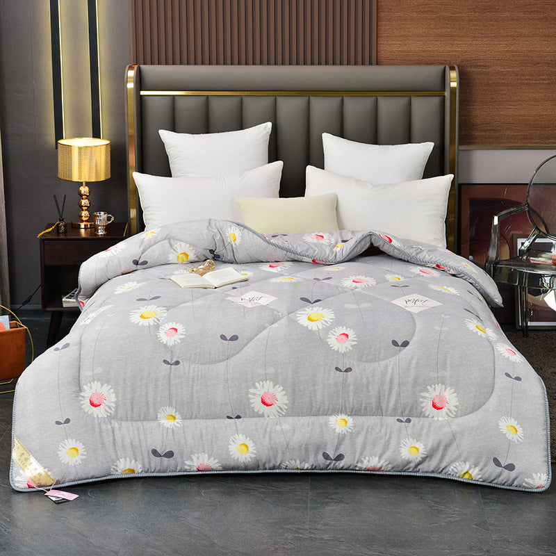 KTX-555539 Thickened Silk Floss Summer Blanket - Embossed & Printed Styles, Cotton Fabric, Various Sizes