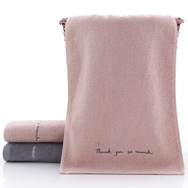KTX-556435 Absorbent Cotton Face Wash Towel for Adults - Romantic Pink & Hazy Gray Options, 74x34 cm