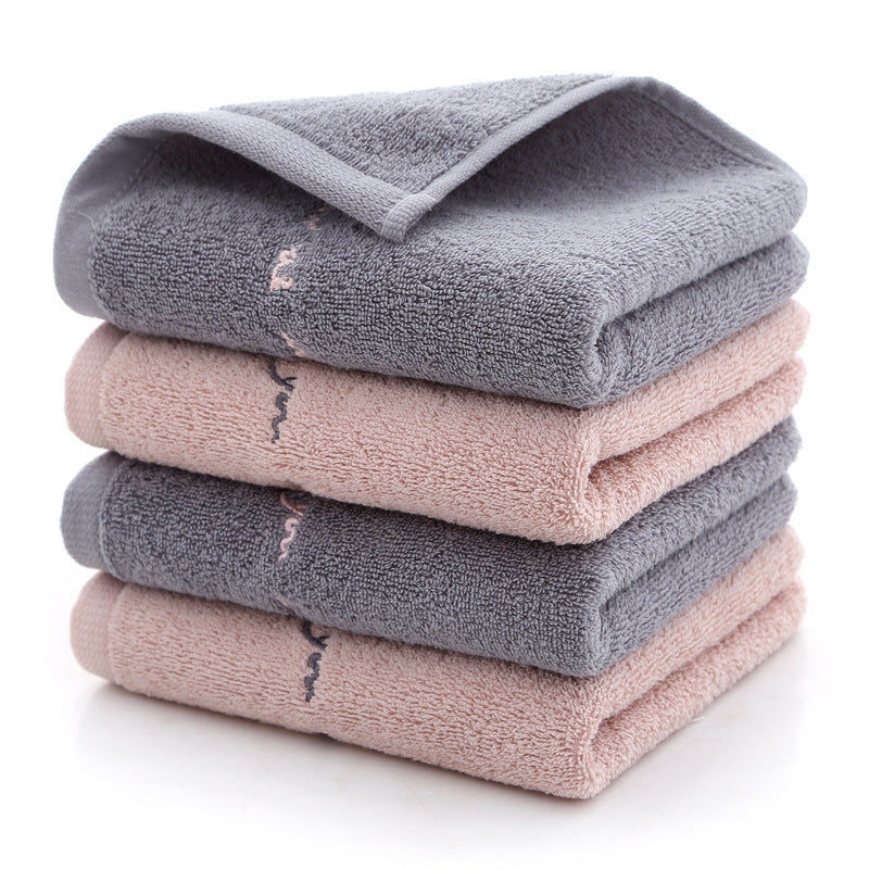 KTX-556435 Absorbent Cotton Face Wash Towel for Adults - Romantic Pink & Hazy Gray Options, 74x34 cm