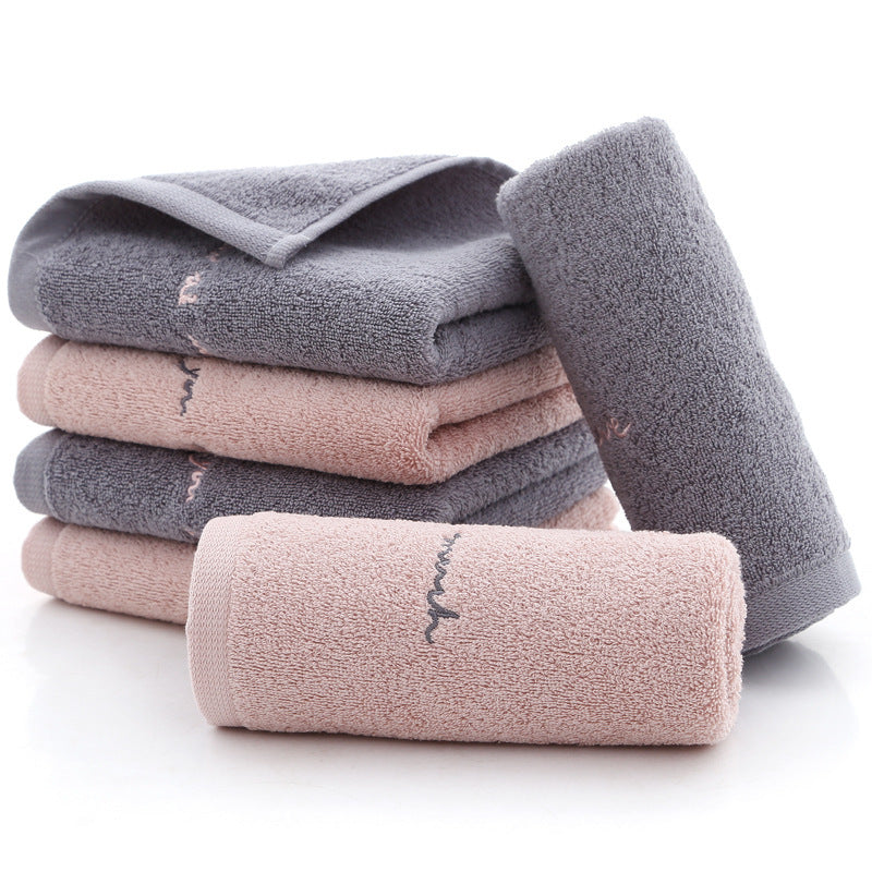 KTX-556435 Absorbent Cotton Face Wash Towel for Adults - Romantic Pink & Hazy Gray Options, 74x34 cm