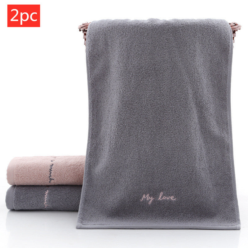 KTX-556435 Absorbent Cotton Face Wash Towel for Adults - Romantic Pink & Hazy Gray Options, 74x34 cm