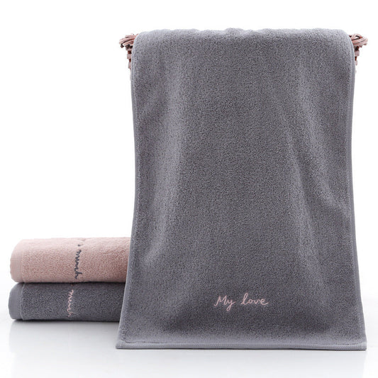 KTX-556435 Absorbent Cotton Face Wash Towel for Adults - Romantic Pink & Hazy Gray Options, 74x34 cm