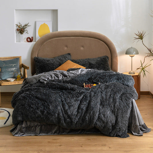 KTX-557011 Double-Sided Flannel Quilt Cover Set with Pillowcases in Various Sizes