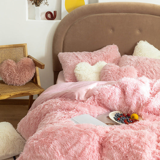 KTX-557011 Double-Sided Flannel Quilt Cover Set with Pillowcases in Various Sizes