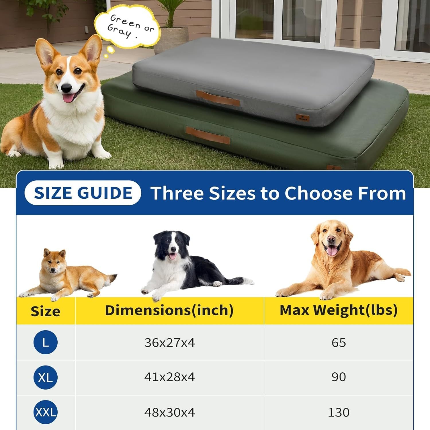 KTX-557139 Inflatable Waterproof Dog Bed with Non-slip Base and Easy Clean Oxford Fabric for Summer Travel