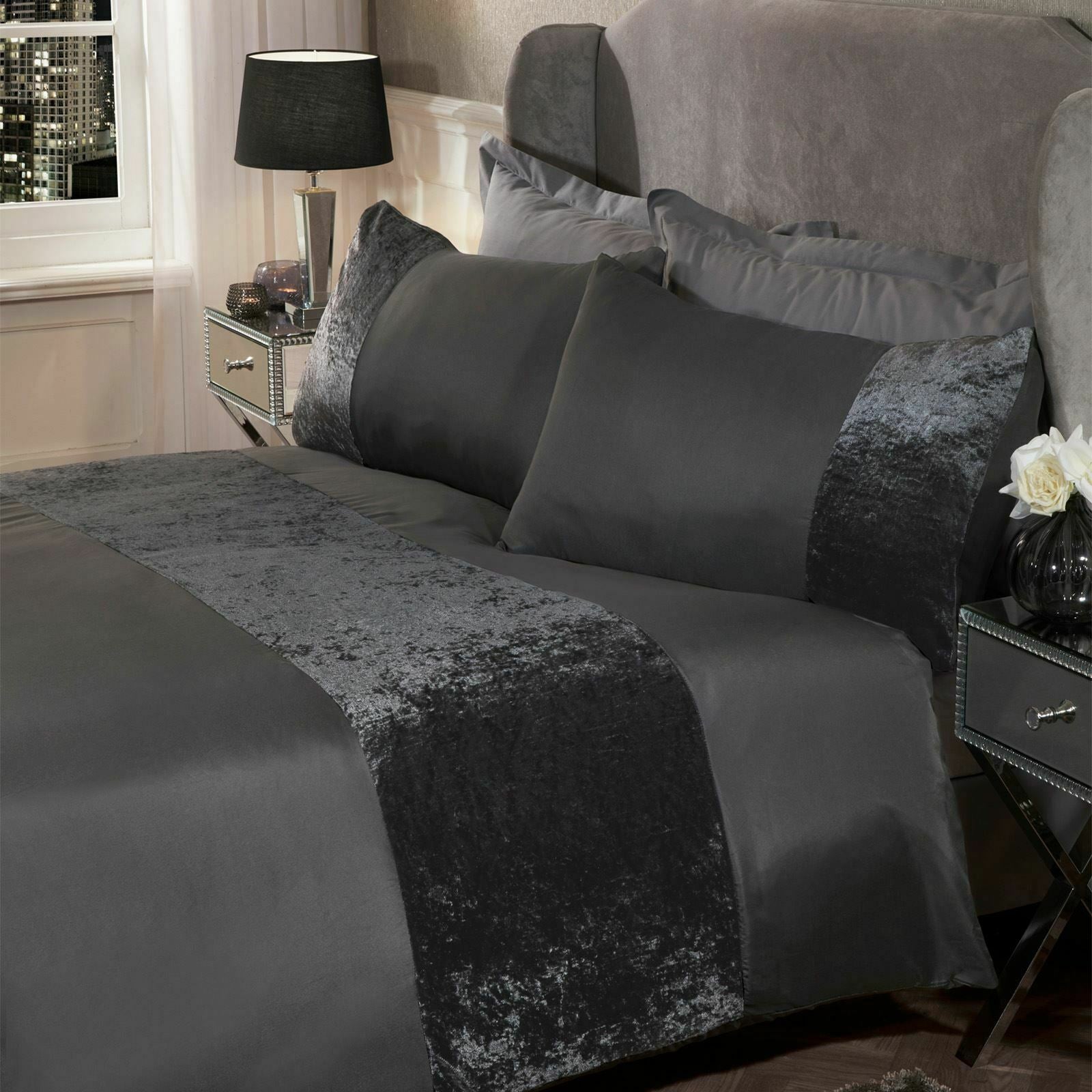 KTX-559635 Pressed Velvet Panel Duvet Cover Set in Modern Style - Multiple Sizes Available