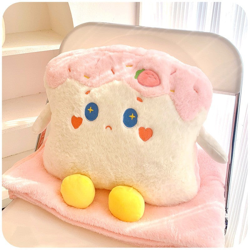KTX-560467 Two-in-One Plush Throw Pillow & Small Blanket Set - Various Cute Designs