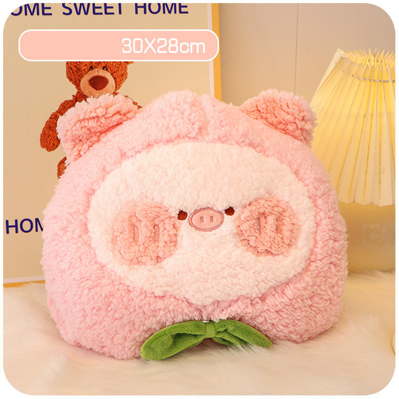 KTX-560467 Two-in-One Plush Throw Pillow & Small Blanket Set - Various Cute Designs