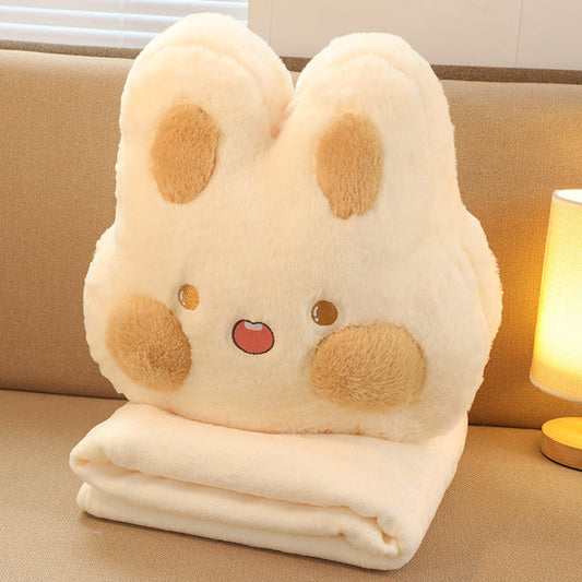 KTX-560467 Two-in-One Plush Throw Pillow & Small Blanket Set - Various Cute Designs