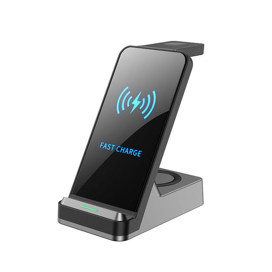 KTX-561363 Three-in-One Wireless Charger with USB Interface - Fast Charging in Black and White