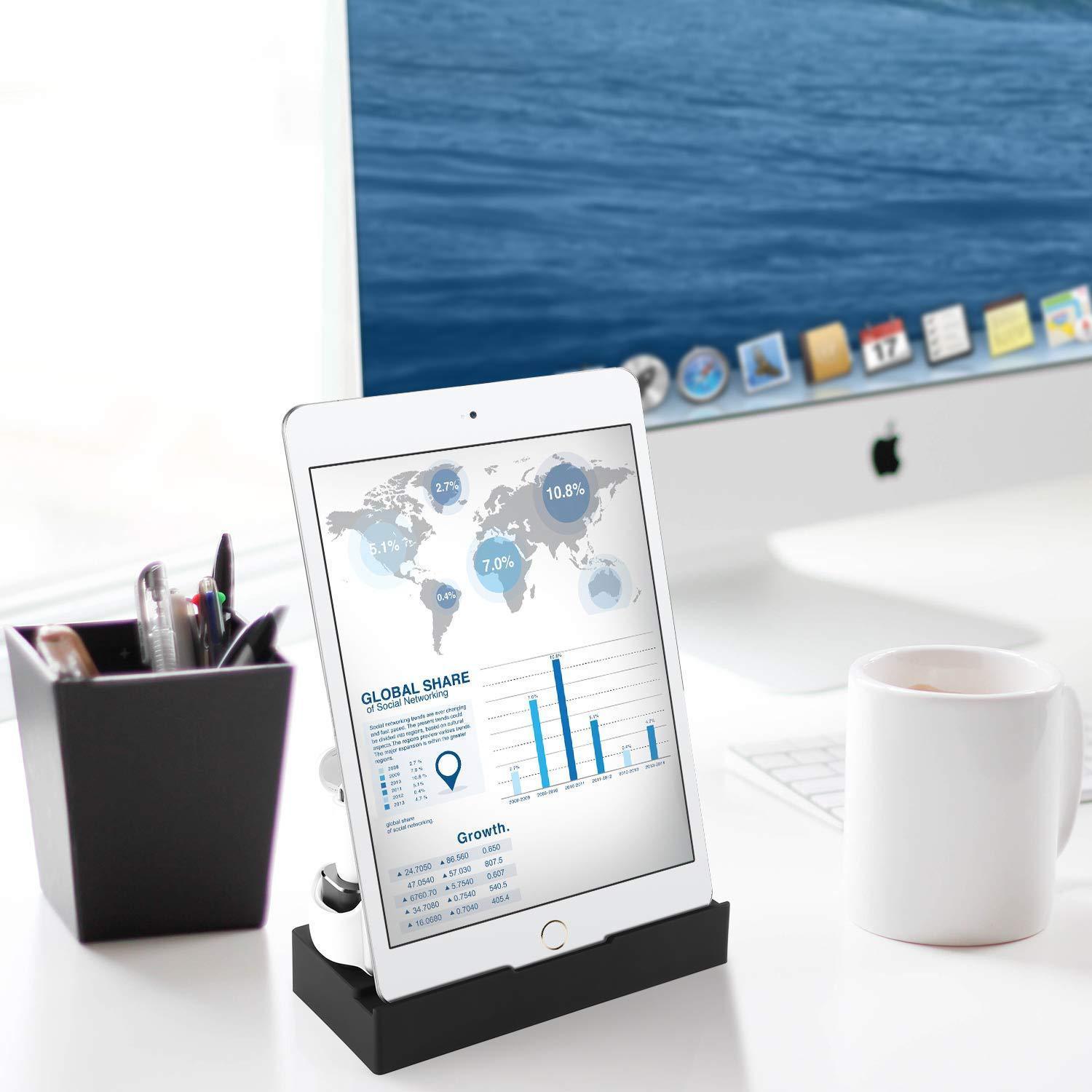 KTX-562515 Eight-in-One Wireless Charging Bracket with USB Ports, Aluminum Alloy Charging Cable, Fireproof ABS+PC Material, 150CM Power Cord