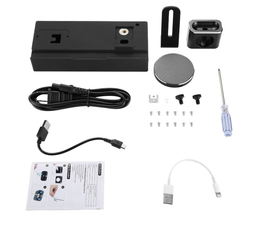 KTX-562515 Eight-in-One Wireless Charging Bracket with USB Ports, Aluminum Alloy Charging Cable, Fireproof ABS+PC Material, 150CM Power Cord