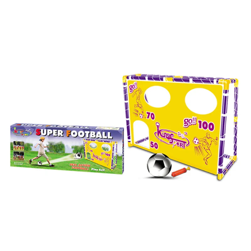 KTX-562707 Foldable Mini Football Goal Set for Kids - Portable Outdoor Soccer Toy for Ages 3 and Up