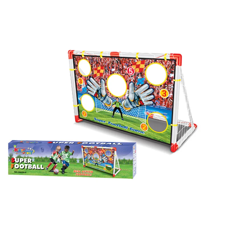 KTX-562707 Foldable Mini Football Goal Set for Kids - Portable Outdoor Soccer Toy for Ages 3 and Up