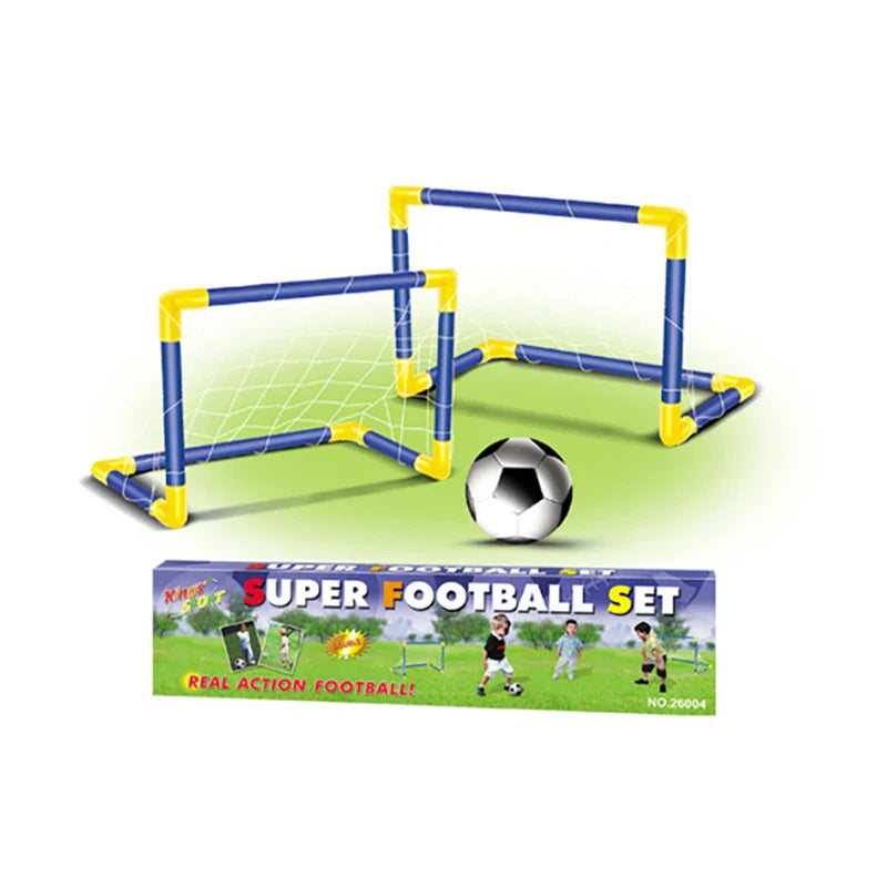KTX-562707 Foldable Mini Football Goal Set for Kids - Portable Outdoor Soccer Toy for Ages 3 and Up