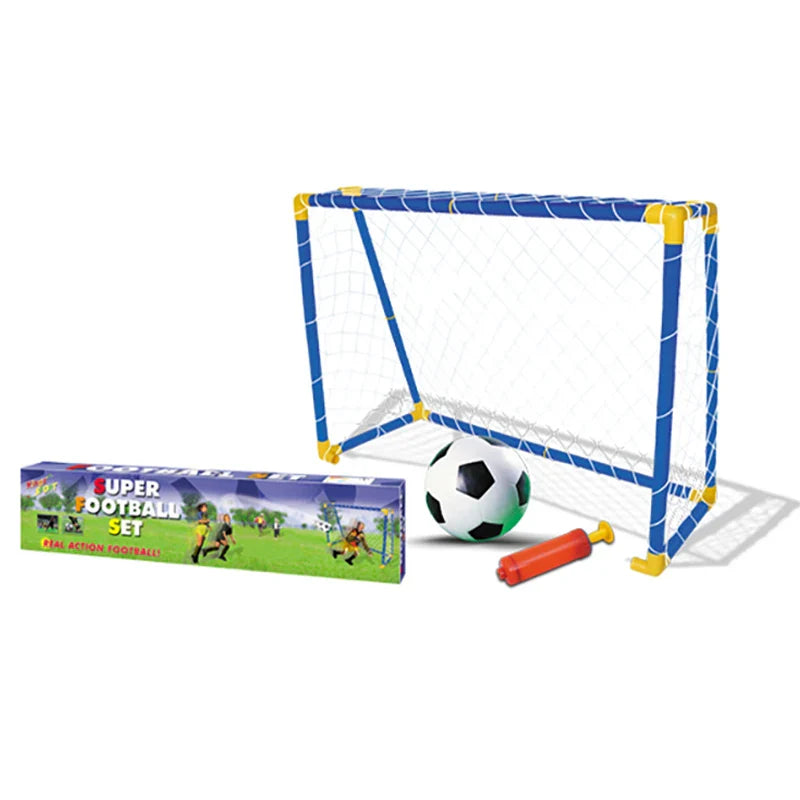 KTX-562707 Foldable Mini Football Goal Set for Kids - Portable Outdoor Soccer Toy for Ages 3 and Up