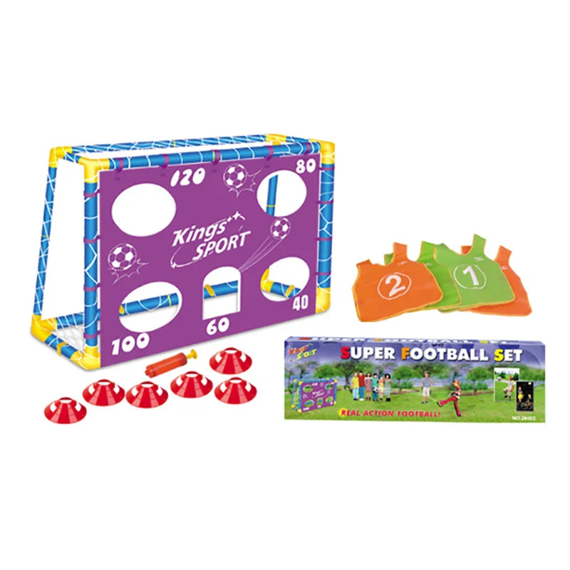 KTX-562707 Foldable Mini Football Goal Set for Kids - Portable Outdoor Soccer Toy for Ages 3 and Up