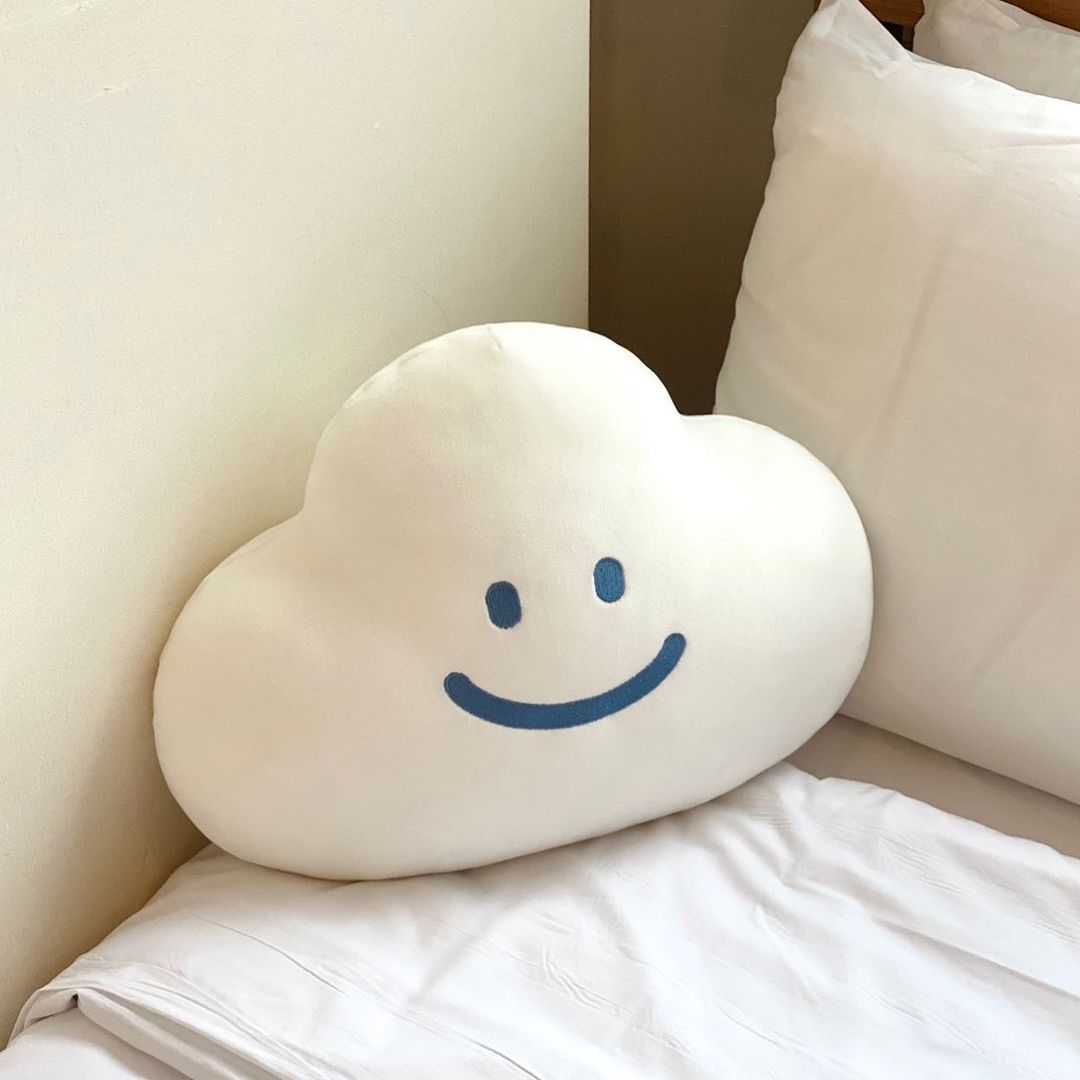 KTX-562771 Soft Cloud Pillow Cushion - White Plush Cushion in Fashion Casual Style, 40x33x15cm