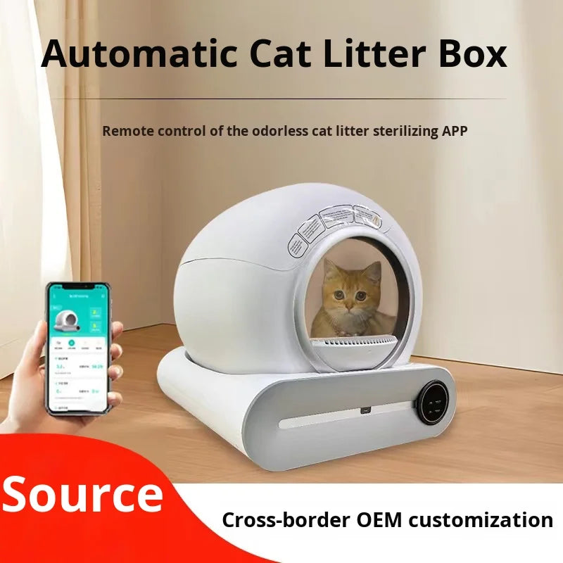 KTX-562899 Smart Automatic 65L Eco-Friendly Cat Litter Box with Deodorizing Feature