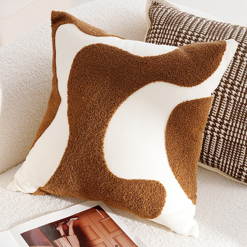 KTX-563411 Cream Color Advanced Retro Style Knotted Pillow Cover - Square, 45x45cm, Various Unique Patterns