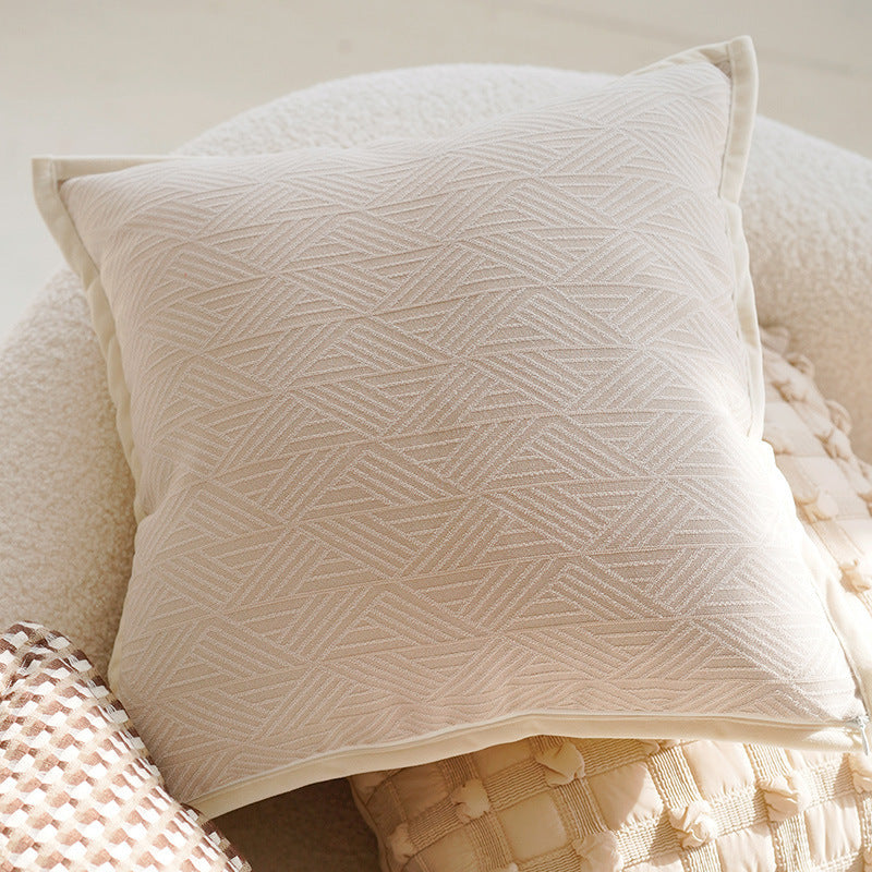KTX-563411 Cream Color Advanced Retro Style Knotted Pillow Cover - Square, 45x45cm, Various Unique Patterns