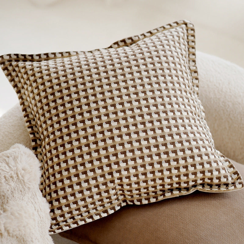 KTX-563411 Cream Color Advanced Retro Style Knotted Pillow Cover - Square, 45x45cm, Various Unique Patterns