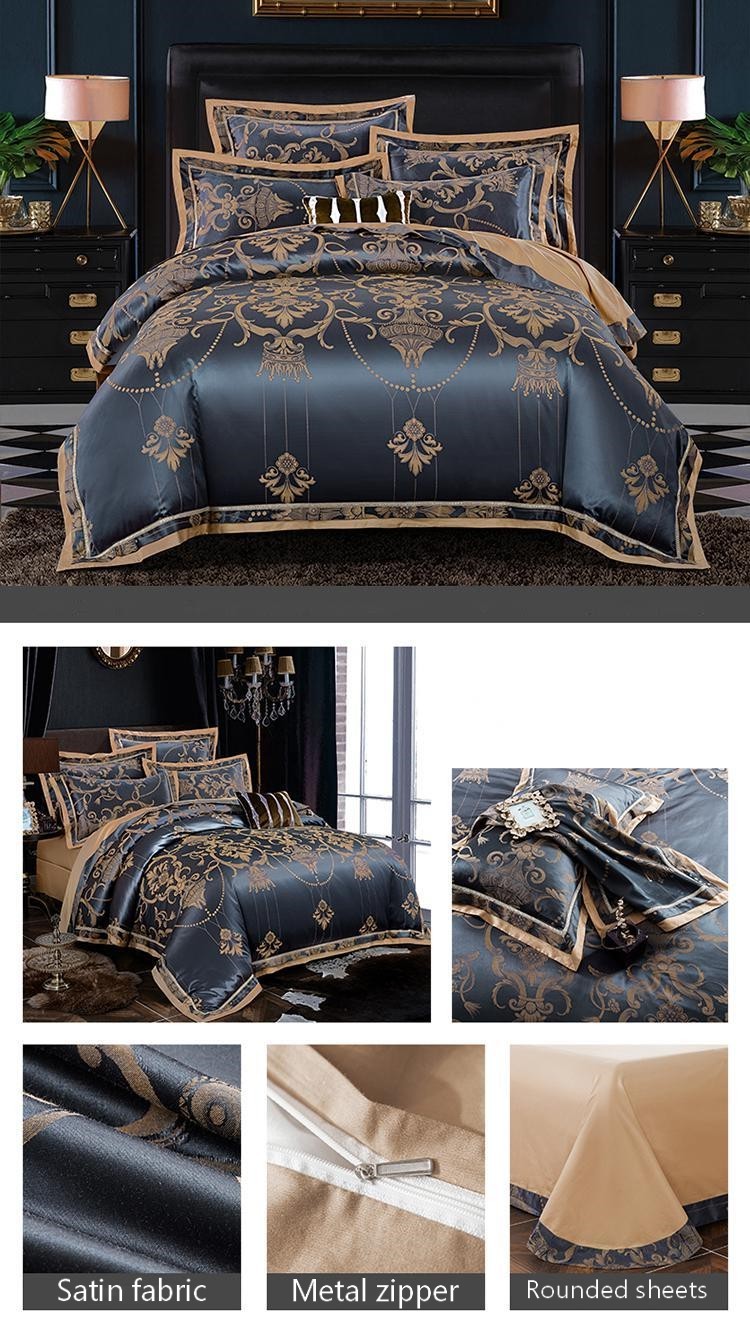 KTX-563923 Luxury Tencel Cotton Satin Jacquard Quilt Cover Set - Available in 4-Piece and 6-Piece Options