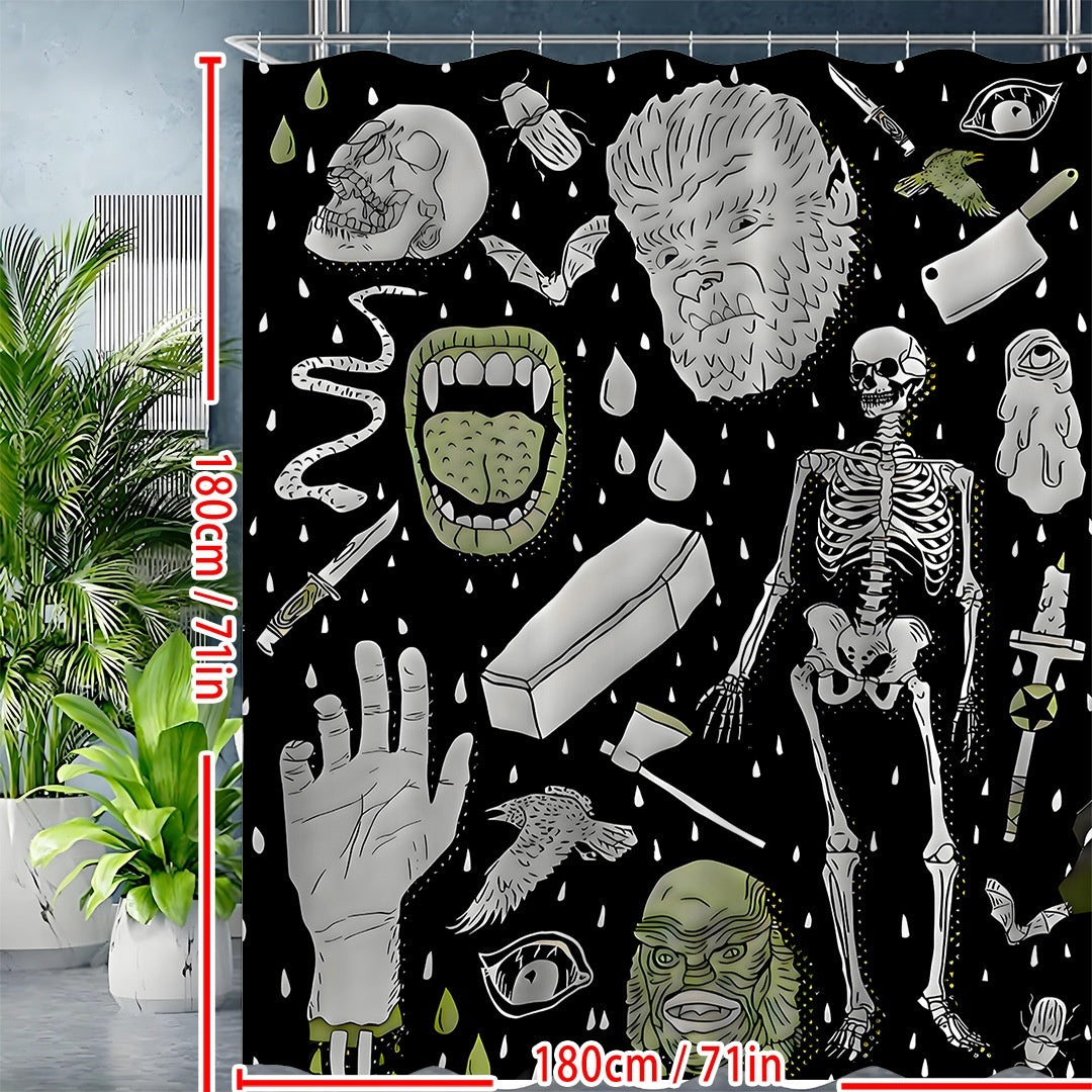 KTX-564307 Waterproof Polyester Shower Curtain - Semi-Sunshade Bathroom Curtain, Various Sizes Available