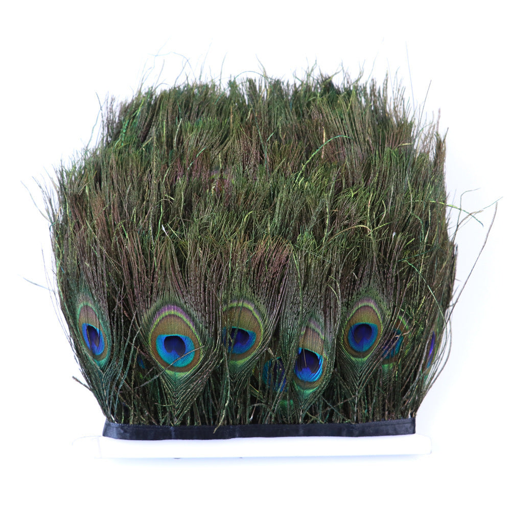 KTX-564691 Peacock Eye Feather Trim Lace Skirt for Fashion Accessories and DIY Projects