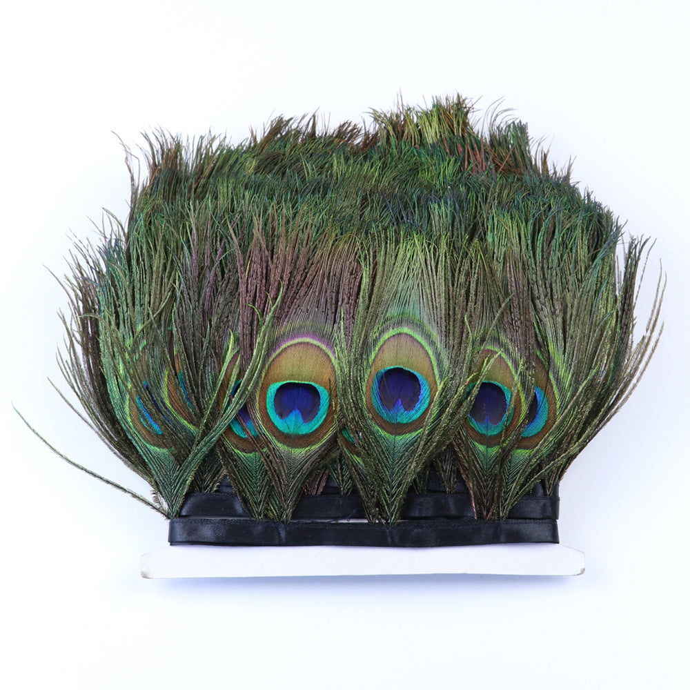 KTX-564691 Peacock Eye Feather Trim Lace Skirt for Fashion Accessories and DIY Projects