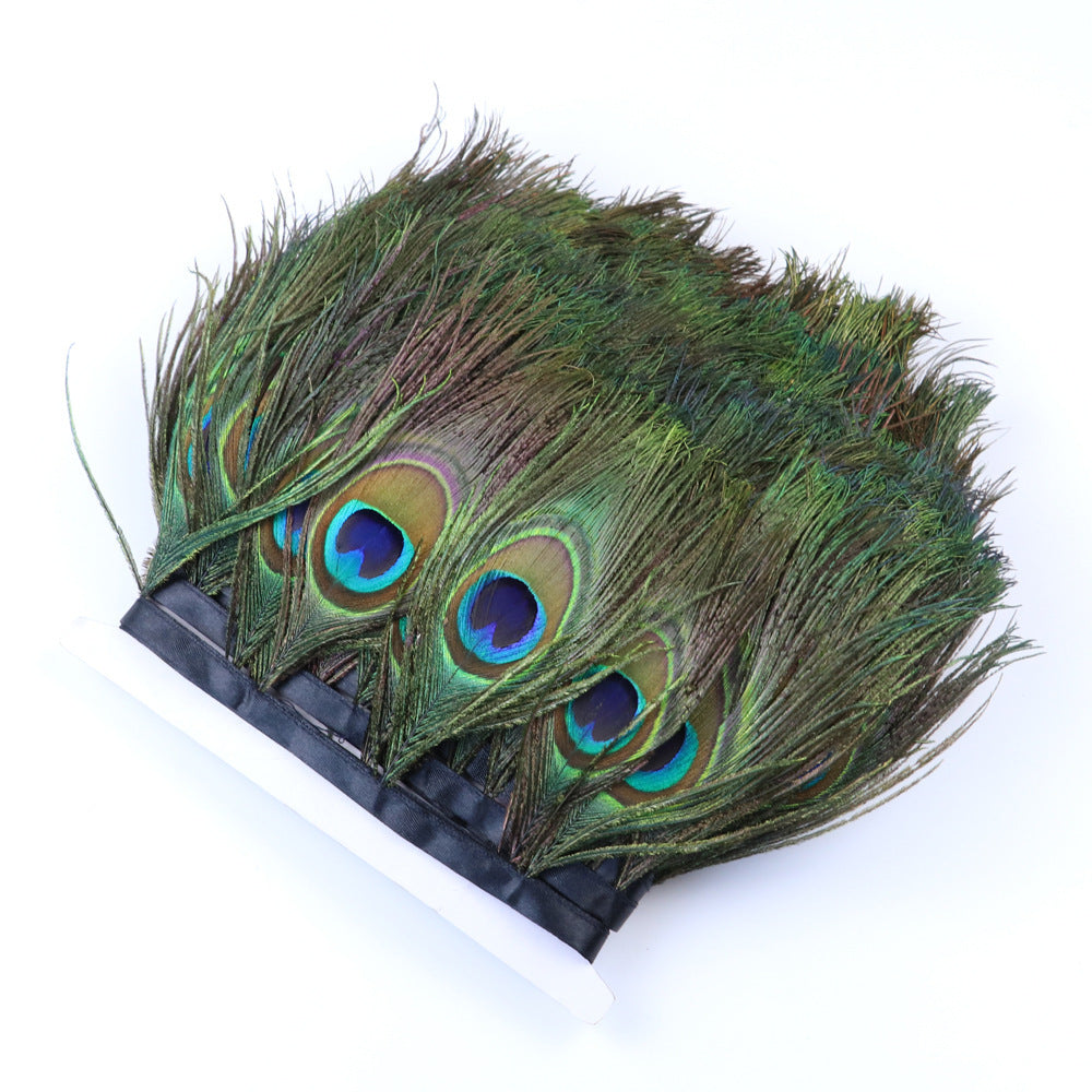 KTX-564691 Peacock Eye Feather Trim Lace Skirt for Fashion Accessories and DIY Projects