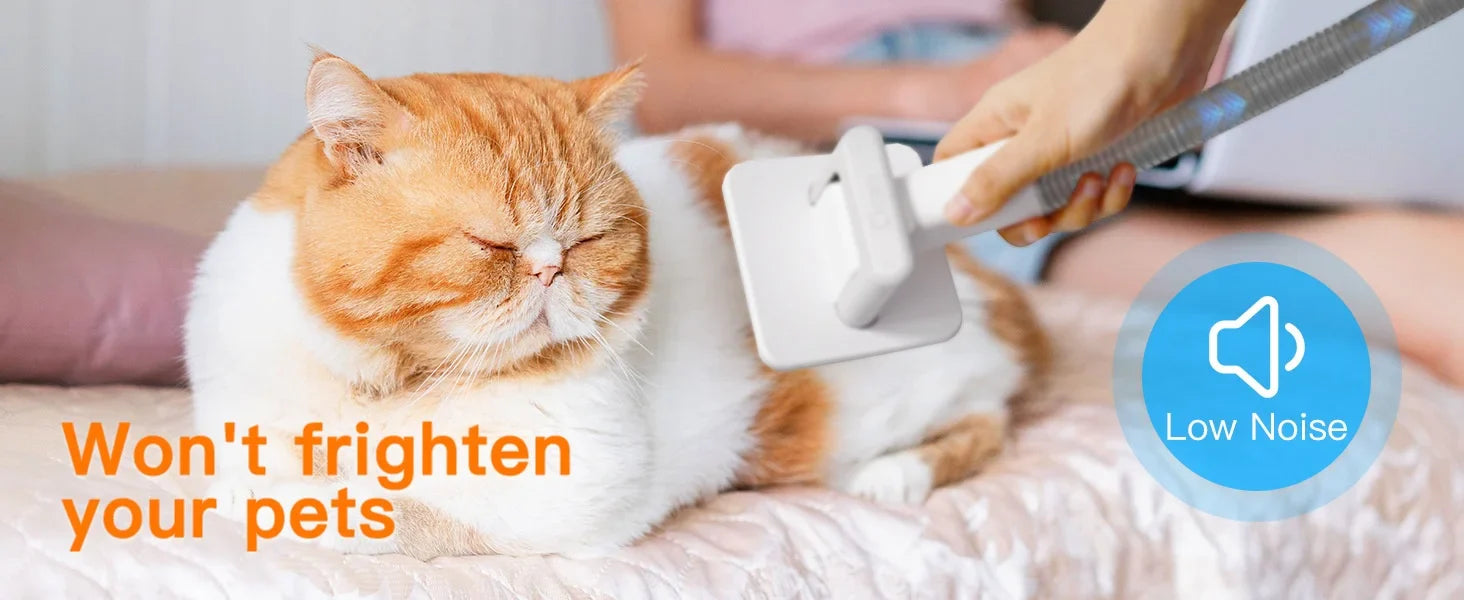 KTX-565011 Professional Grooming Kit for Cats with 5 Interchangeable Brushes, Detangling Comb, and Eco-friendly Chargeable Hair Remover