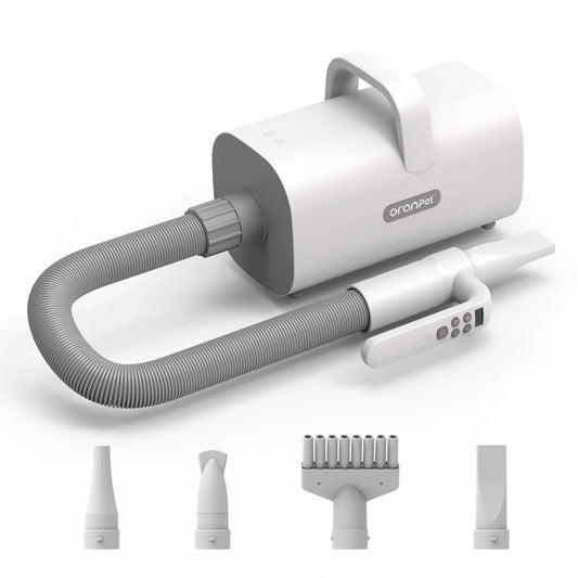 KTX-566163 Portable Stainless Steel Pet Hair Dryer and Grooming Kit with Brushes and Combs for Dogs and Cats