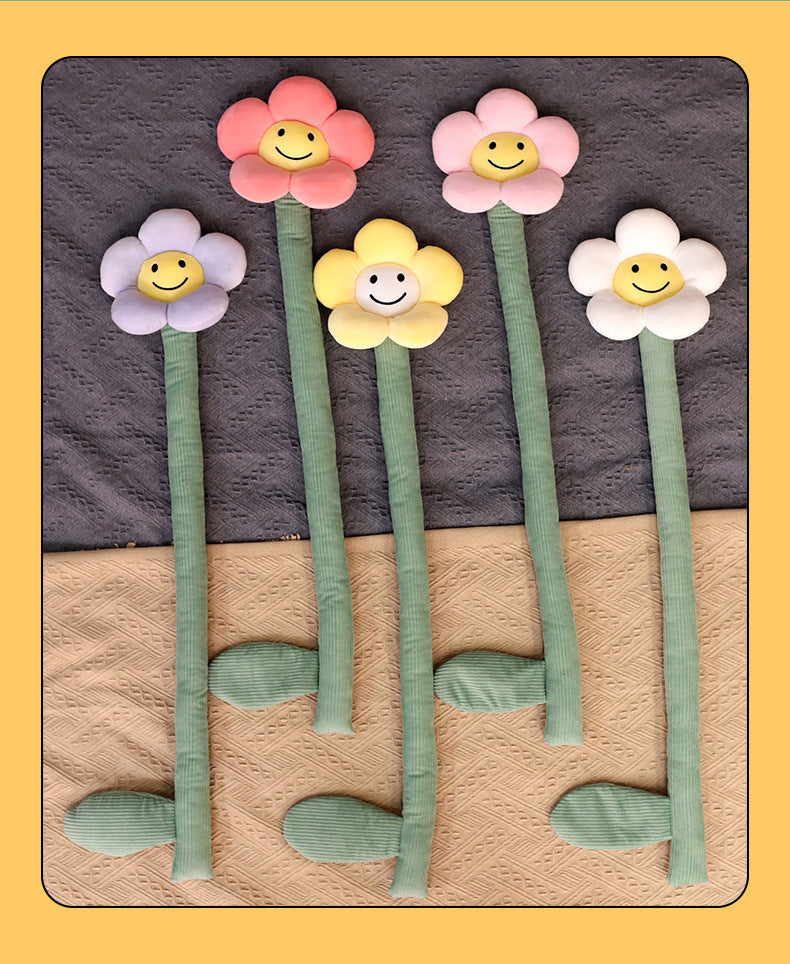 KTX-566611 Plush Sunflower Curtain Buckle - Soft Stretch Velvet Design with Down Cotton Filling, 95cm Height