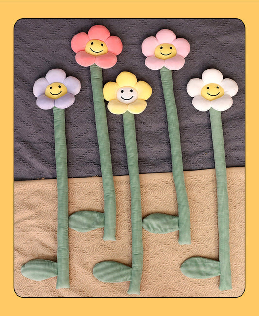 KTX-566611 Plush Sunflower Curtain Buckle - Soft Stretch Velvet Design with Down Cotton Filling, 95cm Height