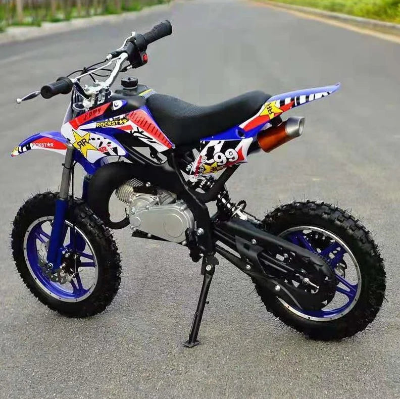 KTX-567635 50cc Kids Dirt Bike, 2-Stroke Gasoline Motorcycle, Manual Ignition, Disc Brakes, 30km/h Max Speed