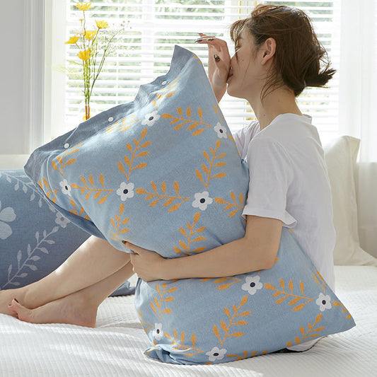 KTX-568019 Pure Cotton Gauze Pillowcase, Non-slip Design, Modern Simplicity, 50x75cm & 43x63cm