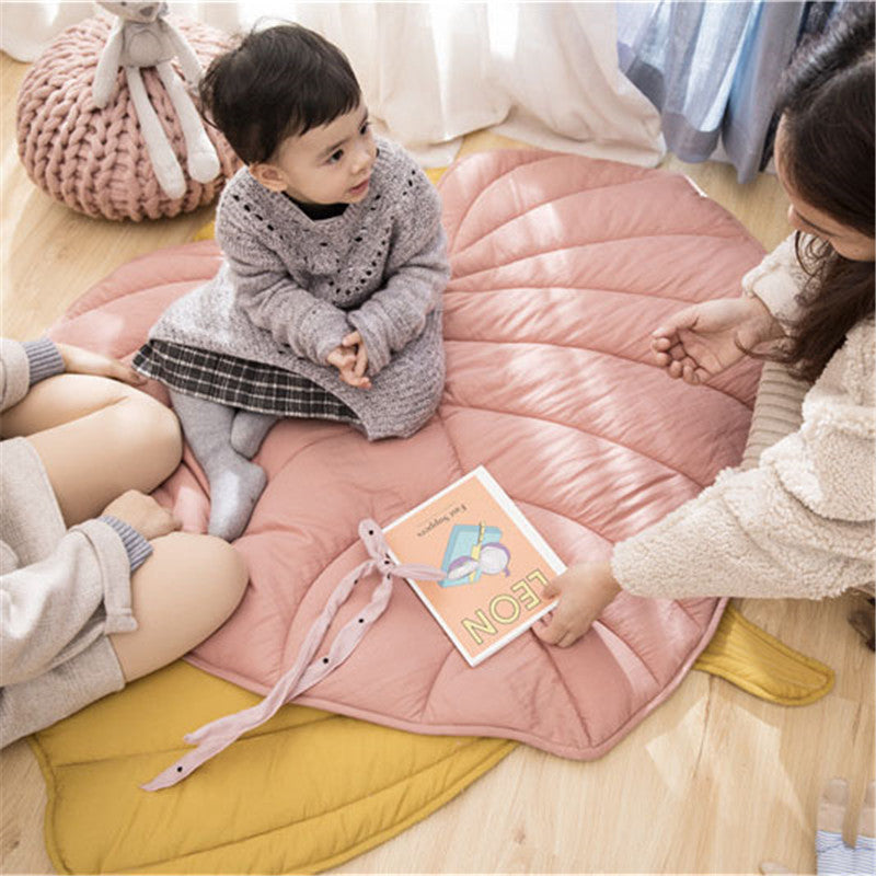 KTX-568531 Multifunctional Leaf-Shaped Floor Mat - Soft Cotton Carpet for Children