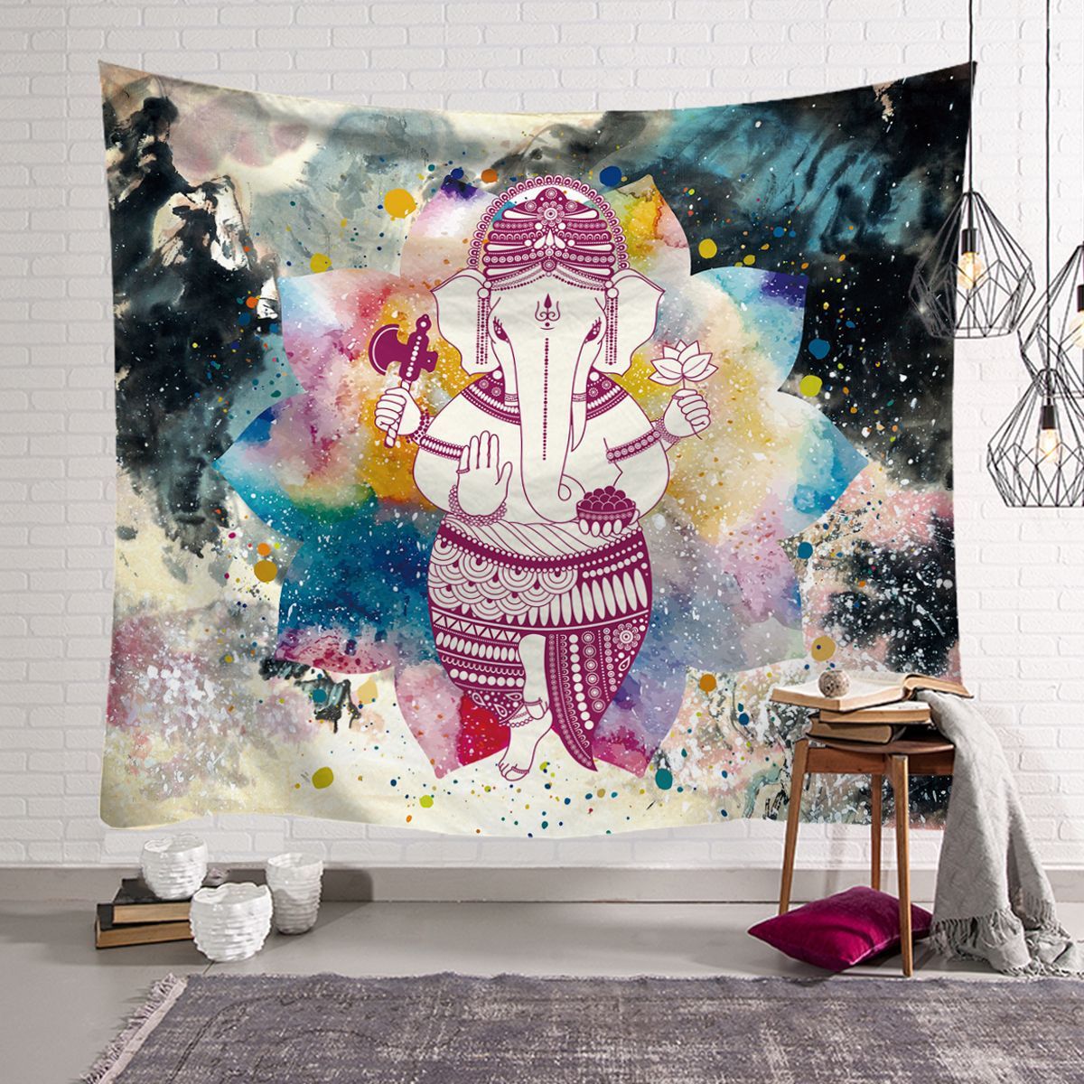 KTX-568915 Elephant Wall Tapestry - Available in Various Sizes: 150x100cm, 150x130cm, and 150x230cm