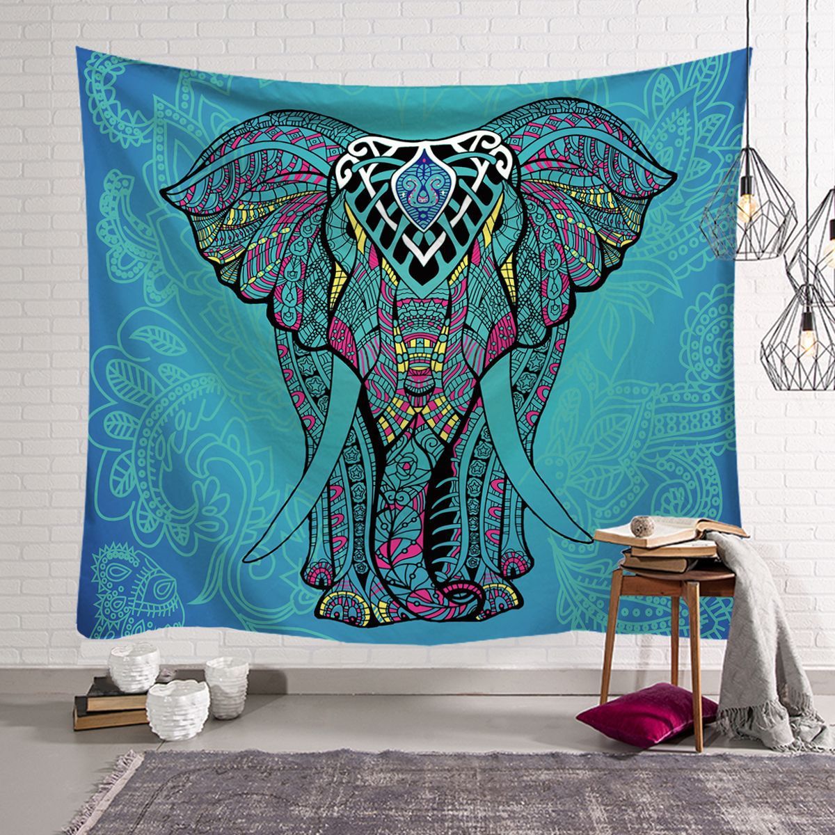 KTX-568915 Elephant Wall Tapestry - Available in Various Sizes: 150x100cm, 150x130cm, and 150x230cm