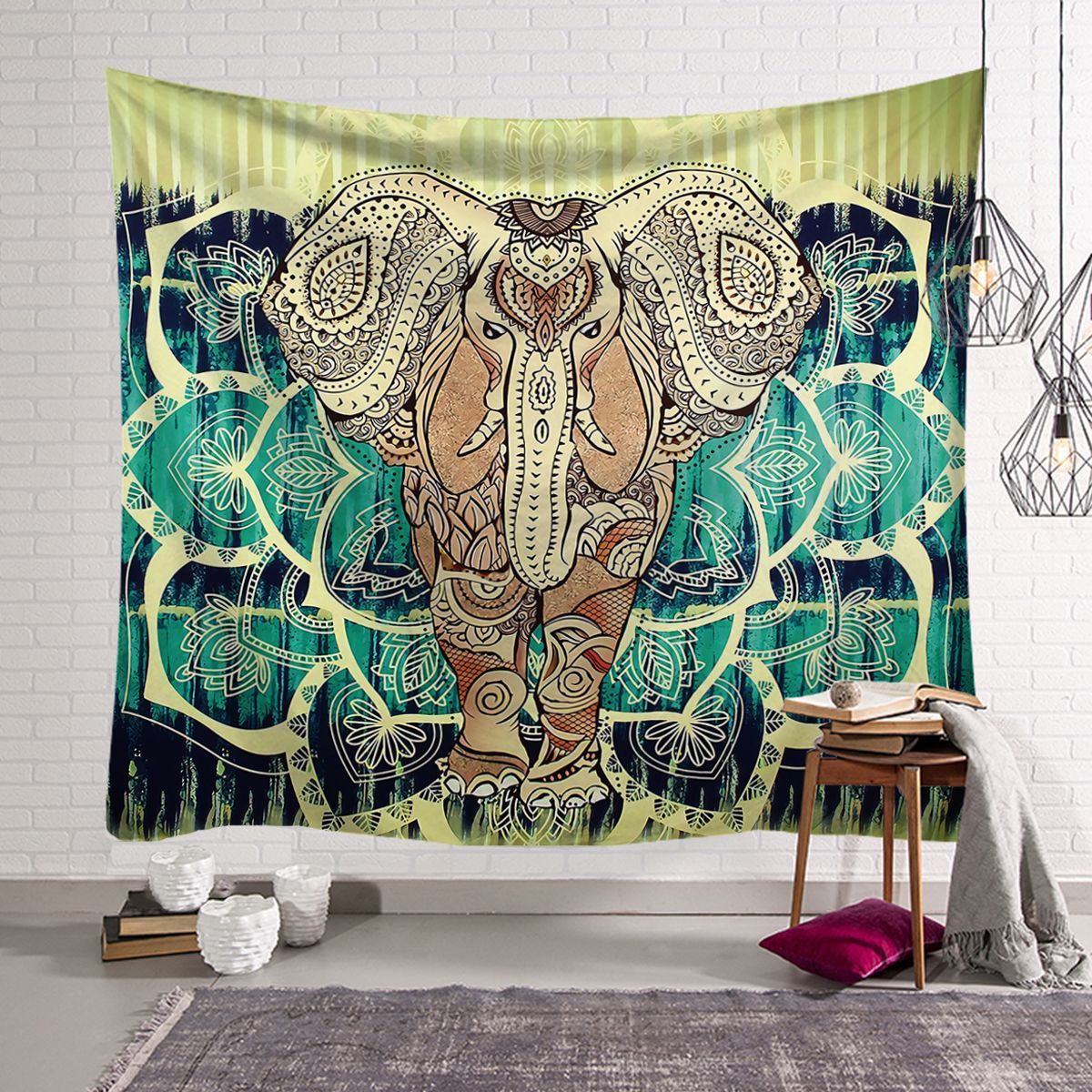 KTX-568915 Elephant Wall Tapestry - Available in Various Sizes: 150x100cm, 150x130cm, and 150x230cm